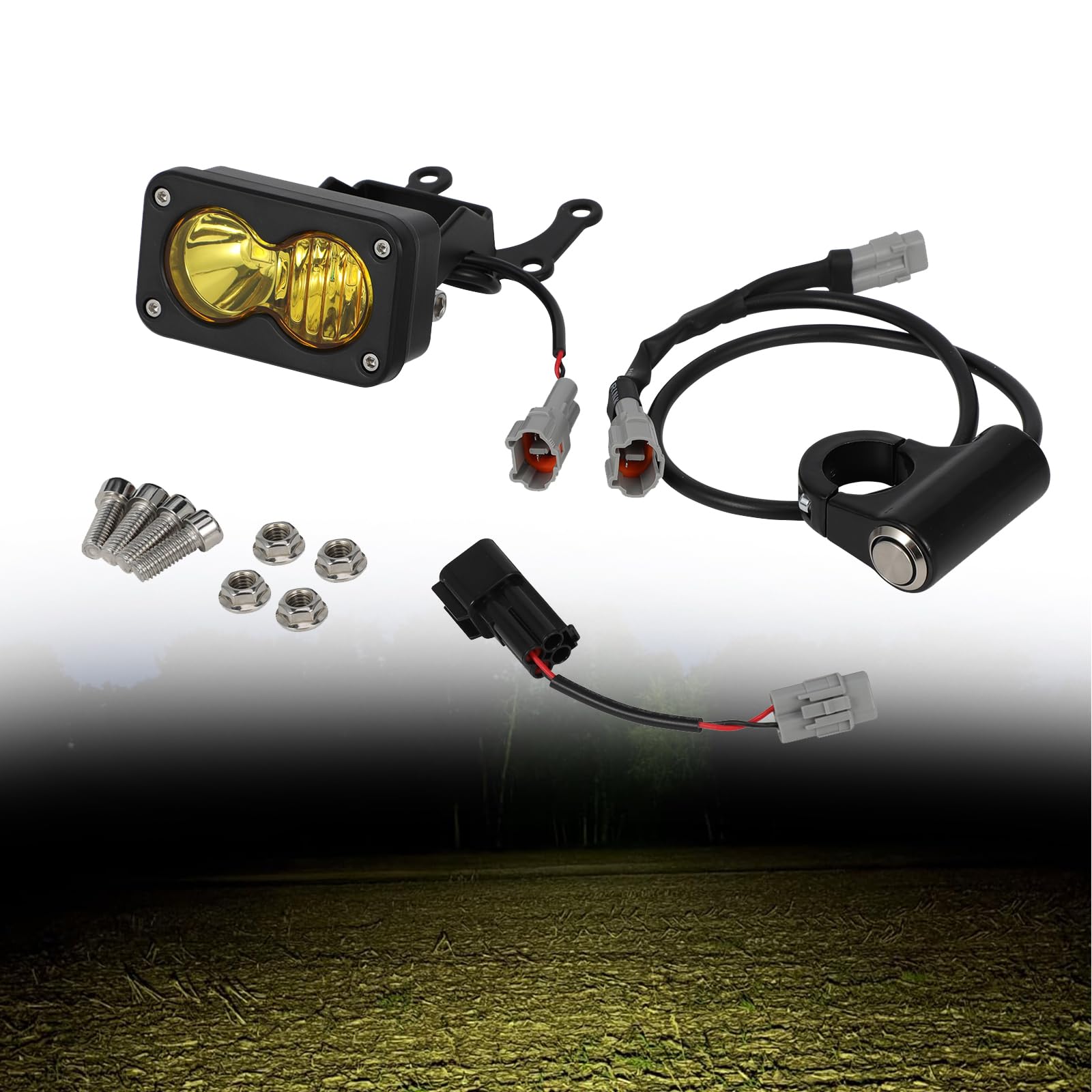 Fari per Moto Dirt Bike Head Lights per Surron Light Bee X/S con Interruttore Surron, Luce Gialla