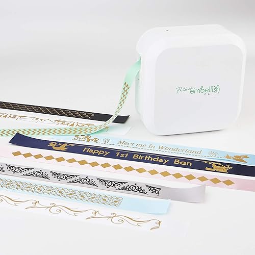 Miniatura 9 de Brother P-Touch Embellish Elite Connectable Decorative Ribbon and Tape Printer (PTP715EBT), white