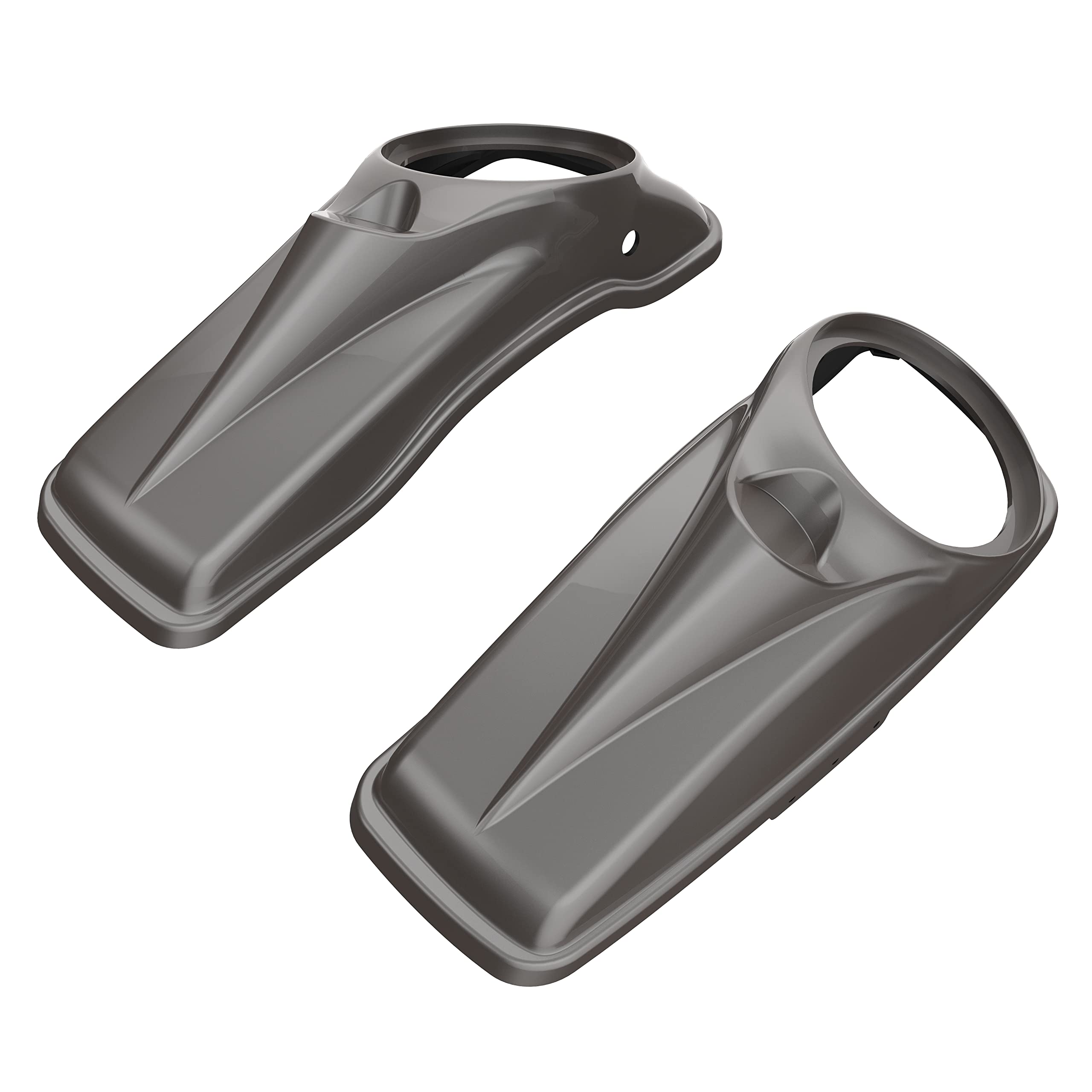 Motorcycle 8'' Saddlebag Speaker Lids Fit for 2014+ Harley Touring Hard Saddle Bags - Billet Silver