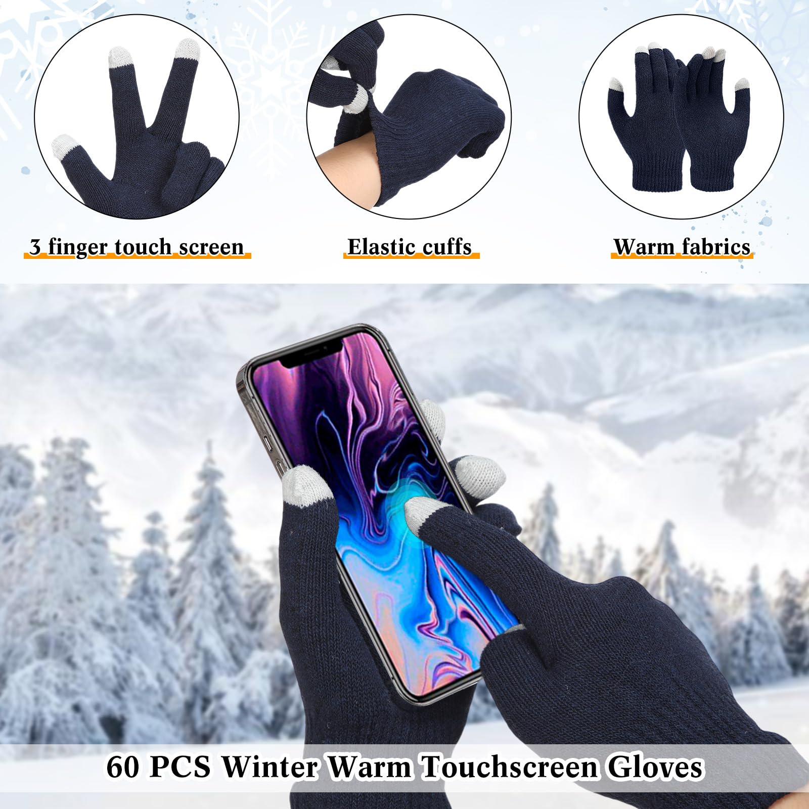 Juego de 180 mantas térmicas de emergencia de invierno, calcetines cálidos, guantes para pantalla táctil, manta espacial a granel, kit de supervivencia para clima frío, camping, senderismo, para