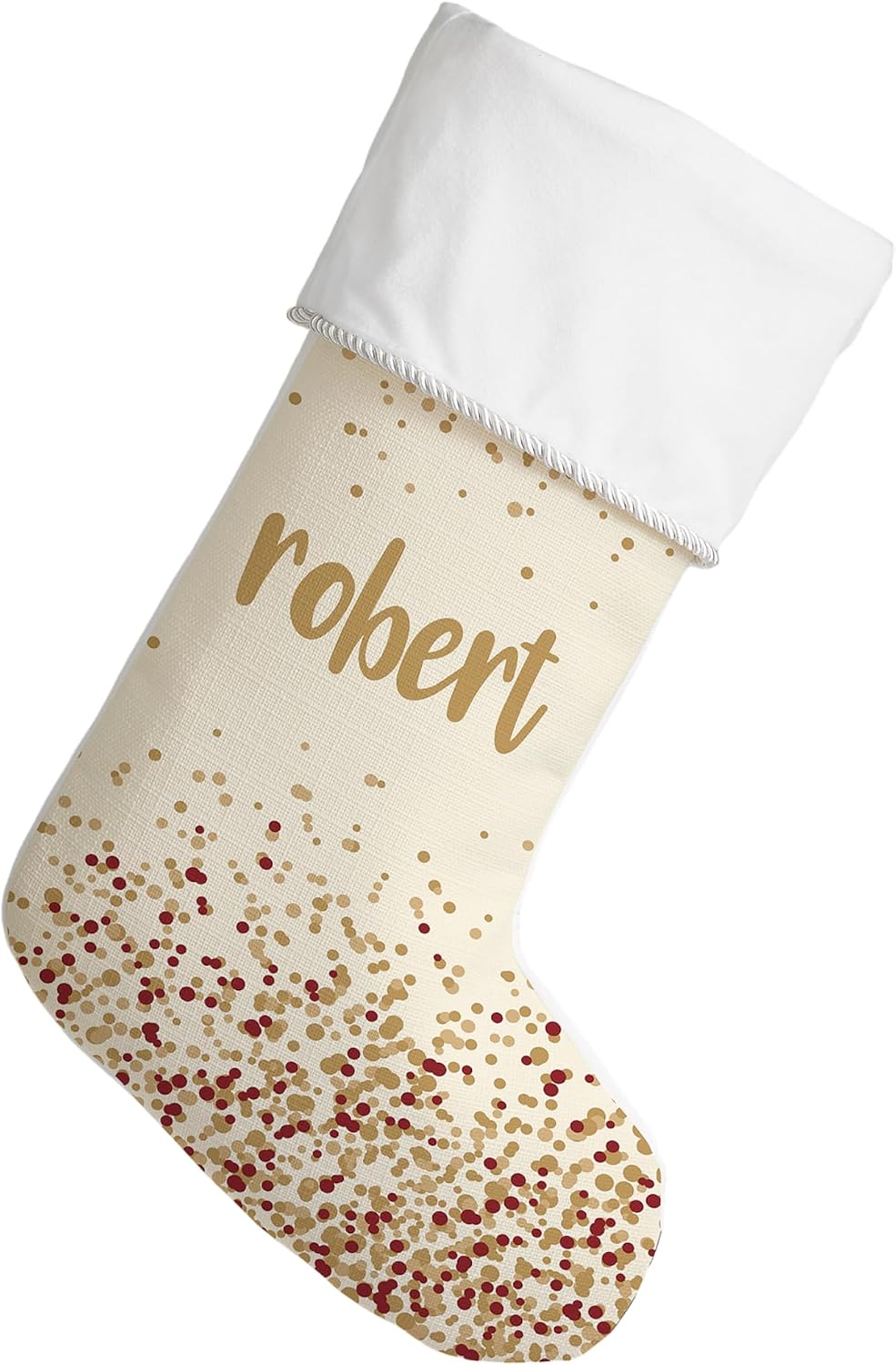 Personalization Universe Sparkling Name Personalized Christmas Stocking in Plush Velvet, Perfect Holiday Decor, Customizable with Any Name, Ideal for Christmas, 19.5" L x 7.5" W -Burgundy