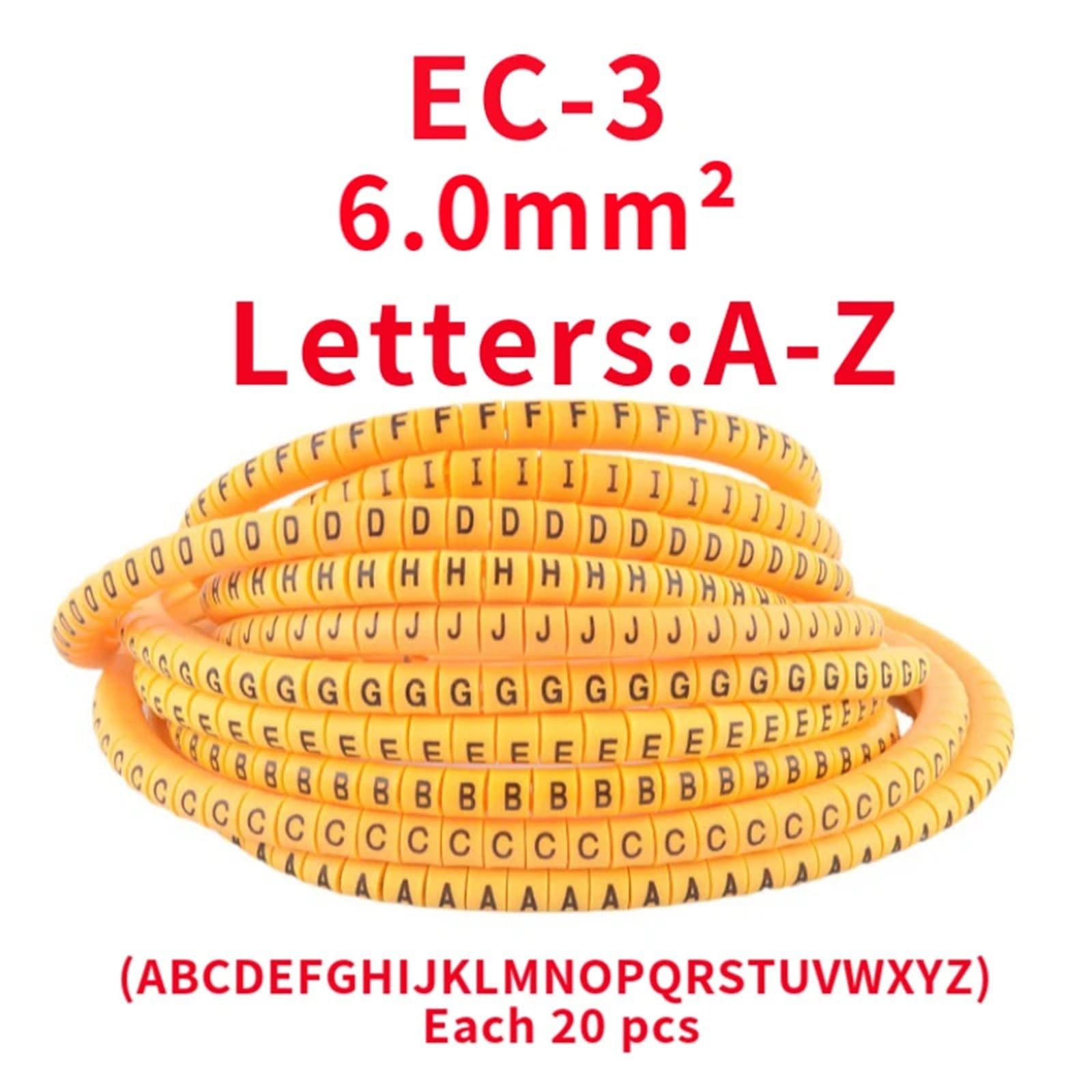 Etichette per marcatura cavi, 520 pezzi, facili da identificare, dalla A alla Z, per diametro del filo fino a 4 mq. mm