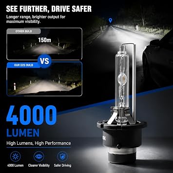 D2S HID Bulbs for 2014-2019 Infiniti QX60 Replace D2SC1 4300K Xenon Lamp
