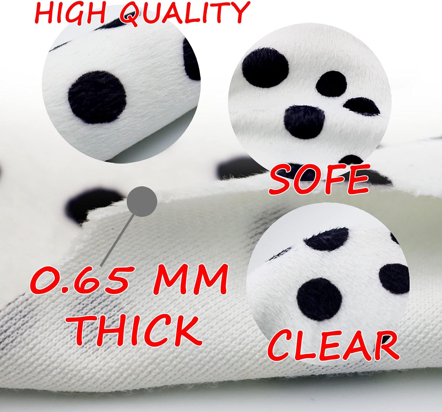 2 Set Dalmatian Dog costume Ear Headband, Bow Tie, Tail set, Silicone bracelet,Collar and 144 Pieces Black Adhesive Felt for Halloween DIY Projects Costume - Image 6