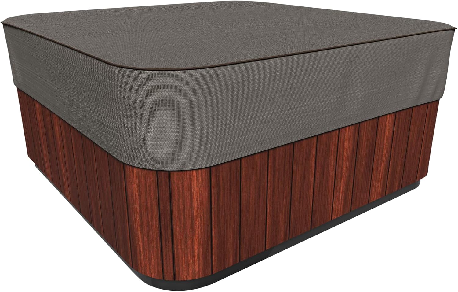 Budge P9A16PM1 English Garden Square Hot Tub Cover Heavy Duty and Waterproof, Medium, Tan Tweed