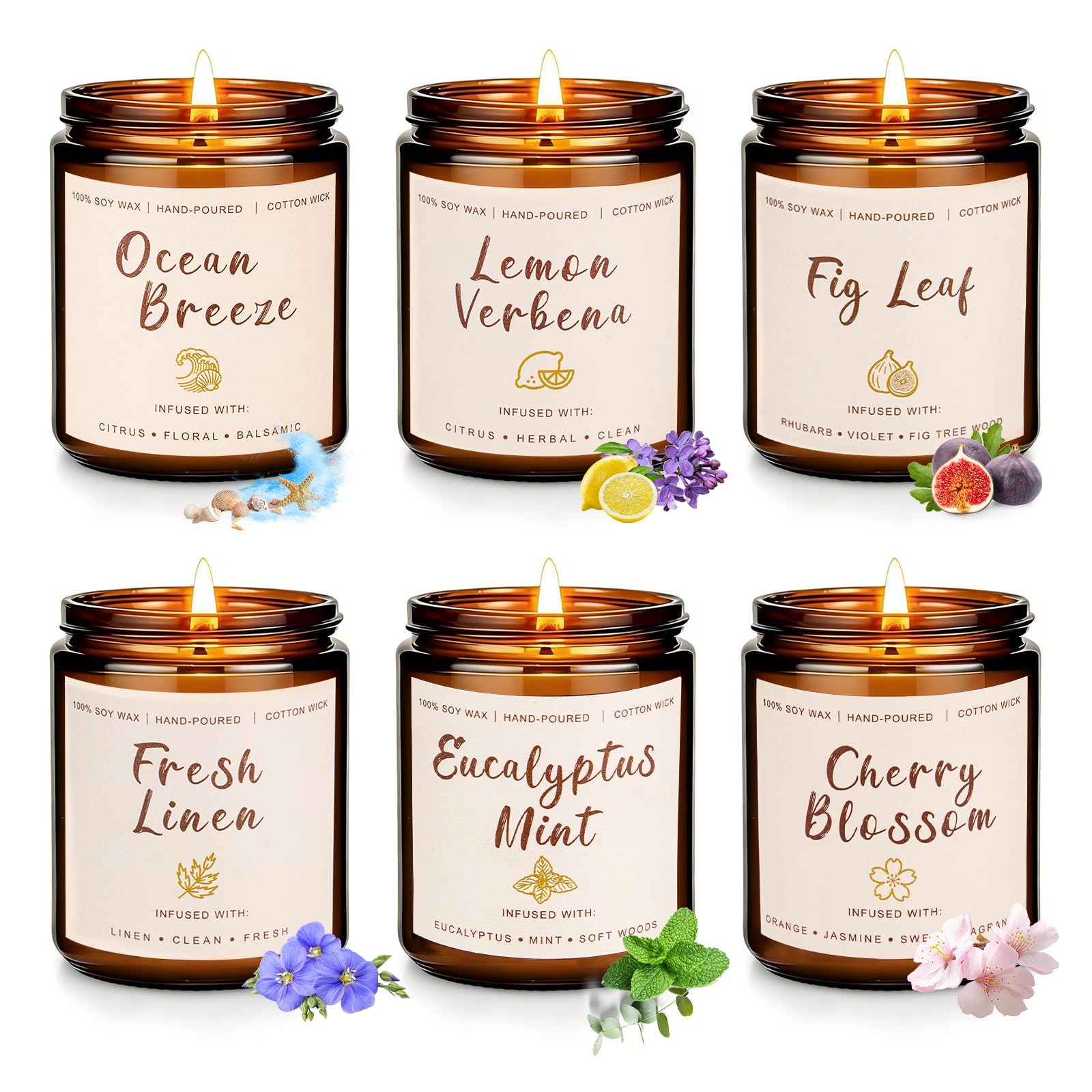 Natural Soy Candle Gift Set - 6 Pack