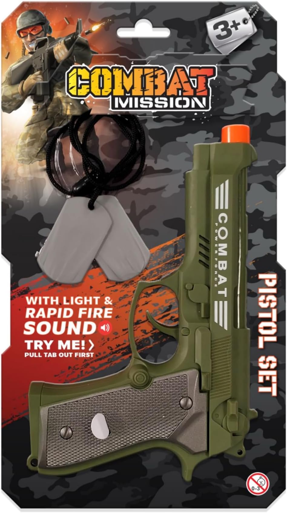 Combat Mission Kids Toy Pistol Playset | Army Fancy Dress Roleplay Costume Accessories | Kids Toys