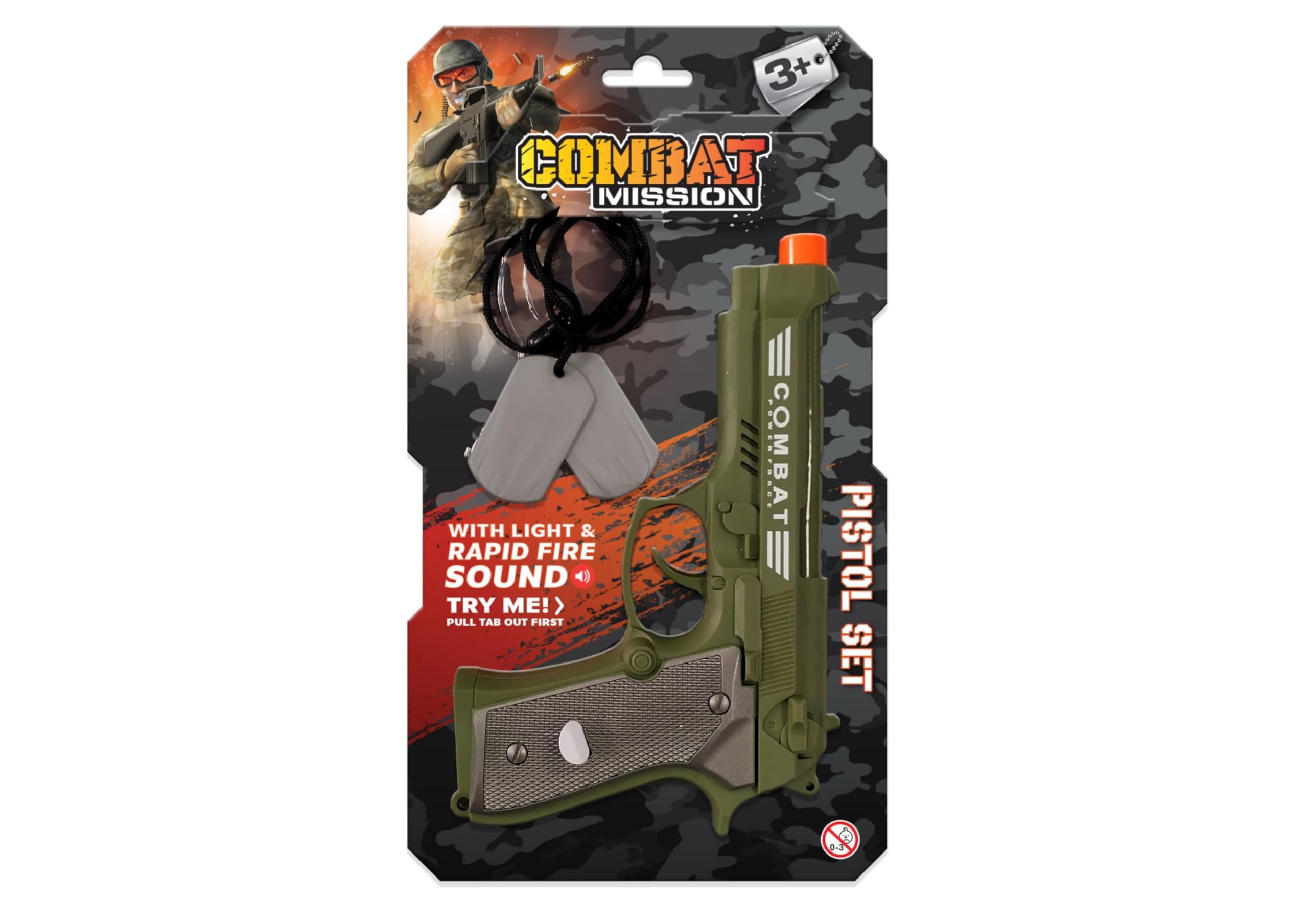 Combat Mission Kids Toy Pistol Playset | Army Fancy Dress Roleplay Costume Accessories | Kids Toys