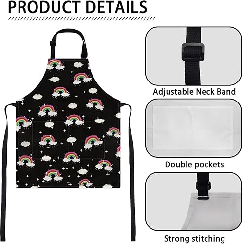 Vista 97 de doginthehole Delantal para niños con bolsillo para niños y niñas, delantales de chef ajustables con 2 bolsillos para cocinar, pintar