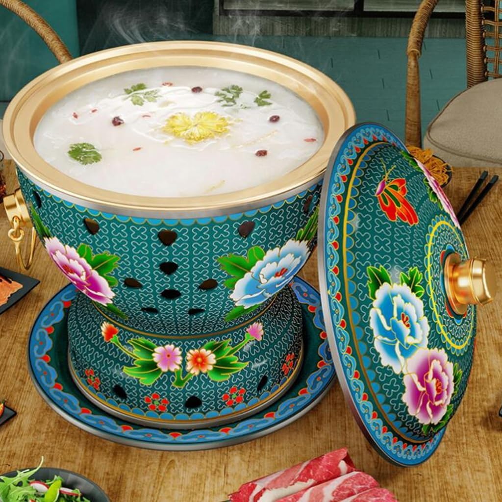 Chinese Hot Pot,Copper Hot Pot, Alcohol Stove Small Hot Pot Pure Copper Plus Copper Hot Pot Outdoor Dormitory Household Single Small Hot Pot