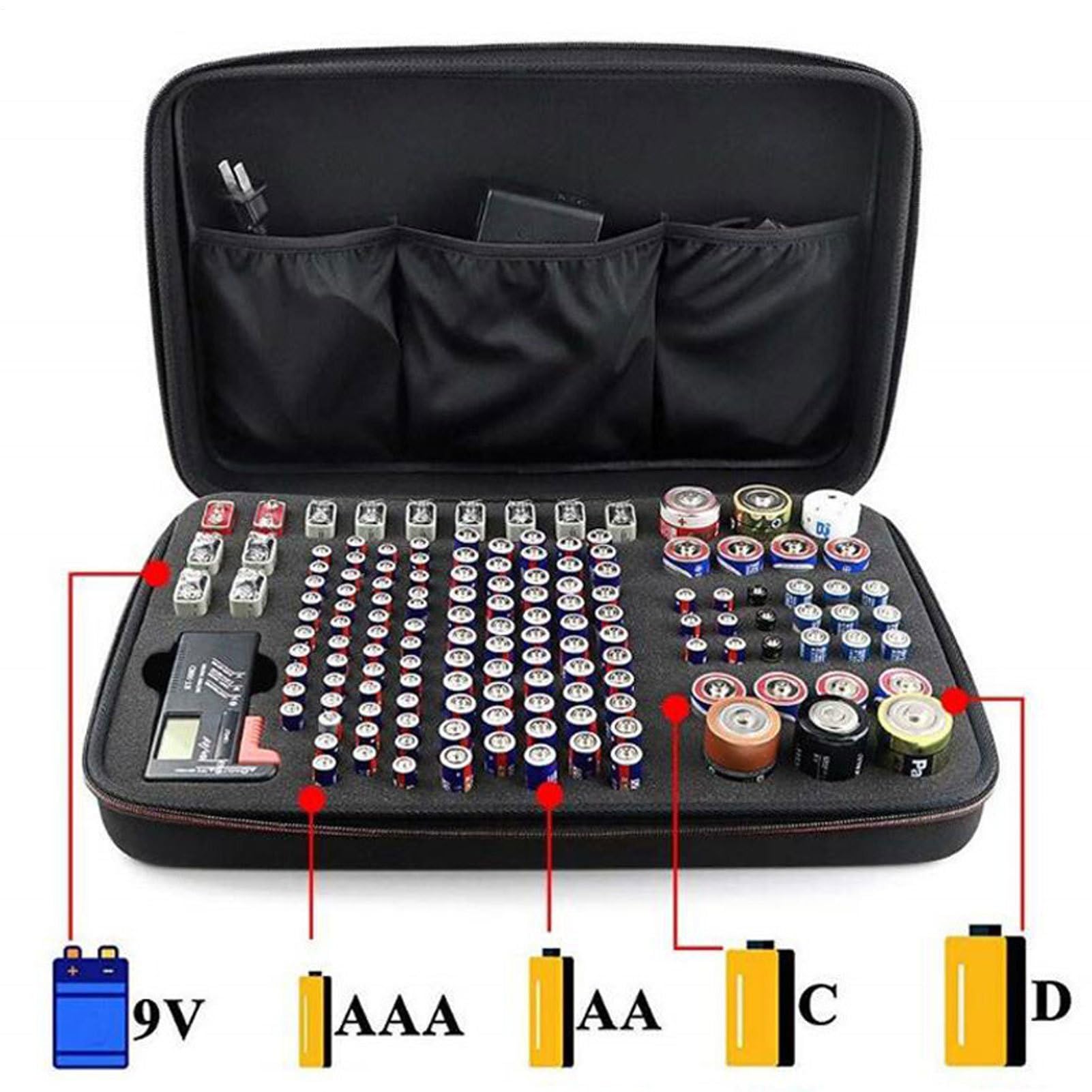 Organisateur de batteries de grande capacité - Organisateur de boîtier dur