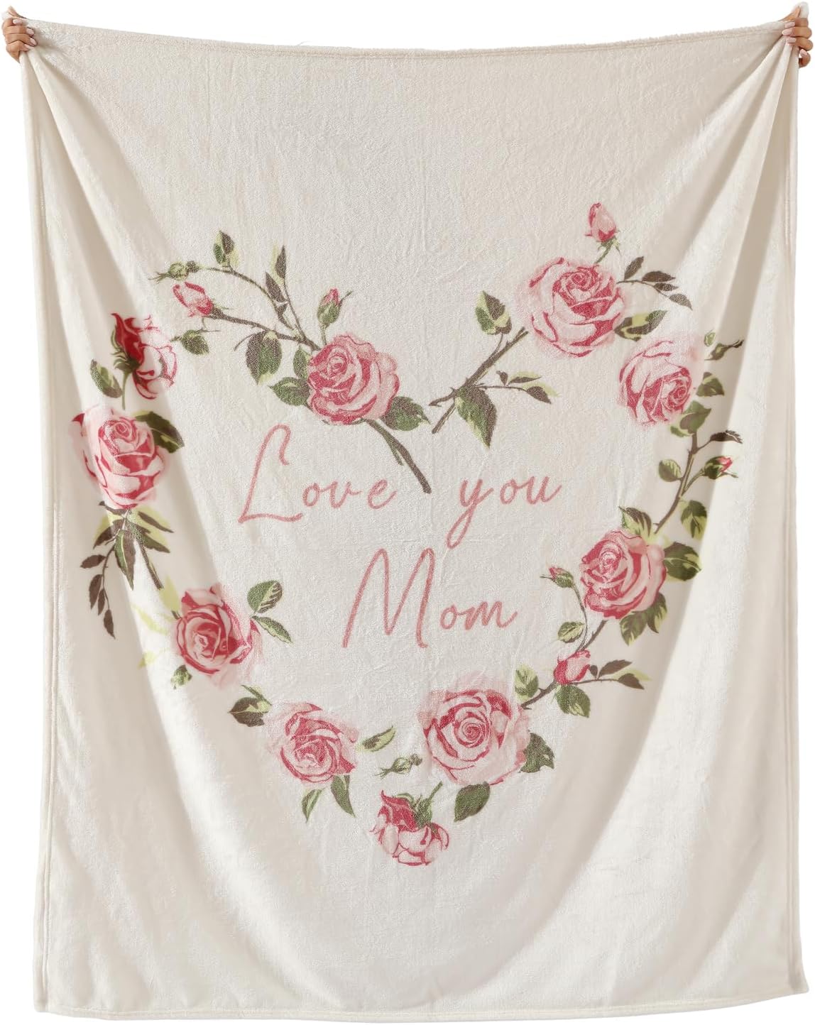 Geniospin Throw Blanket for Mom Birthday Gifts from Daughter Son, Dear Mom Blanket for Women's Day, Super Soft Flannel Throw Blanket for Couch Bed Sofa, Warm and Cozy