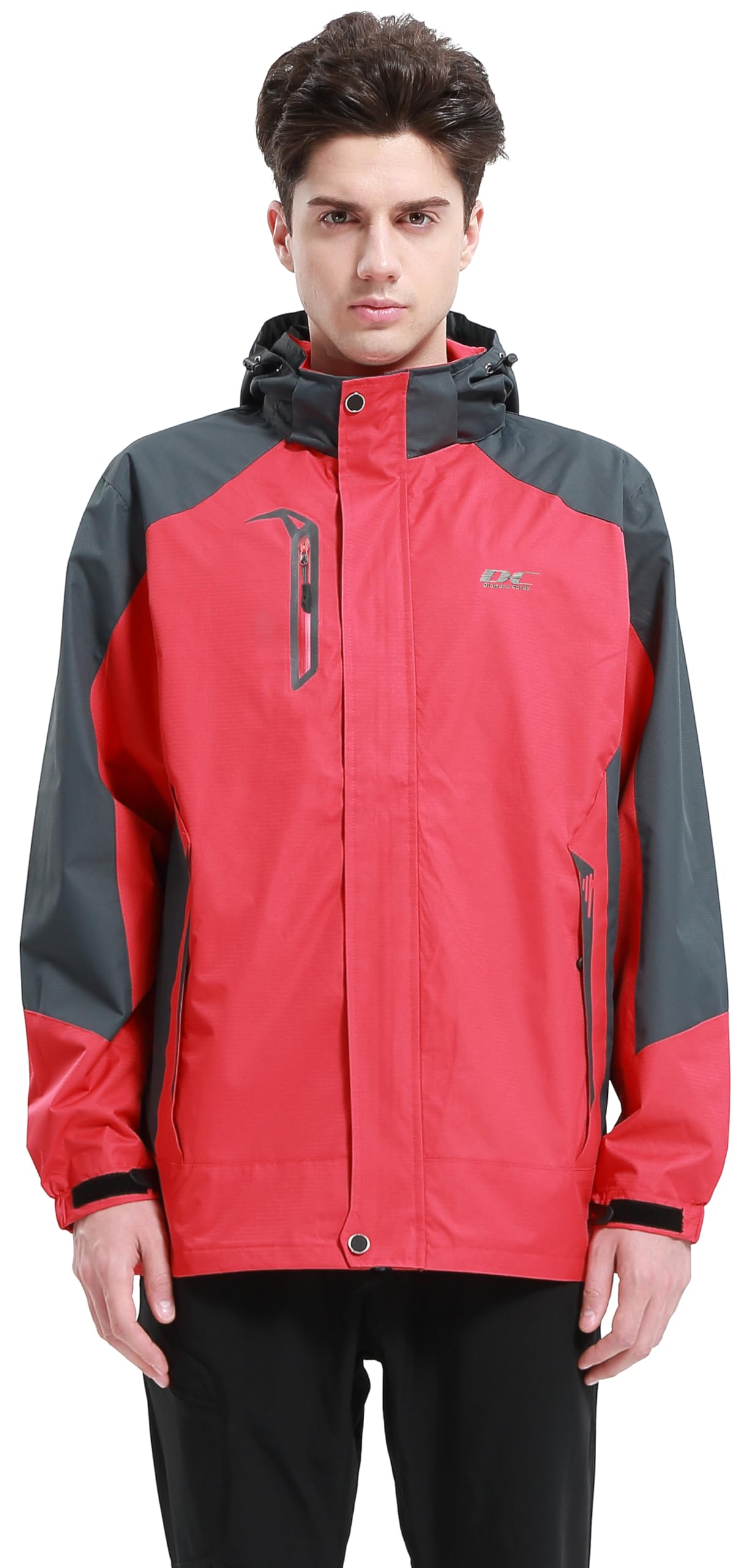 DCmount Übergangsjacke Herren Softshelljacke für Herren mit Kapuze Regenjacke Herren wasserdicht outdoor Jacken für Wandern Camping