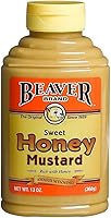 Beaver Honey Mustard 13 oz (Pack of 3) - BEAVERBRAND Premium Tangy-Sweet Condiment for Dips & Sandwiches