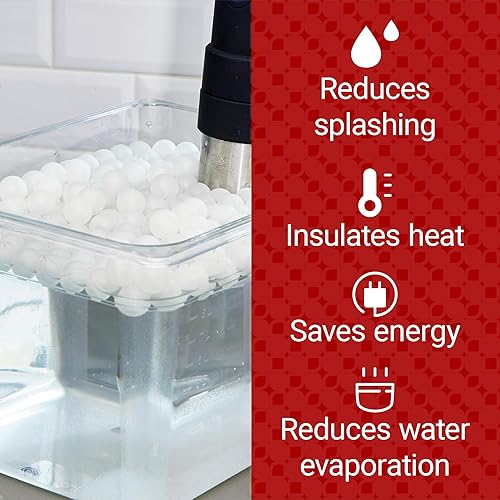 Miniatura 2 de IMPRESA 500 bolas de Sous Vide para contenedor Anova Sous Vide, Inkbird y otros sistemas de circulación de inmersión, accesorio para minimizar la