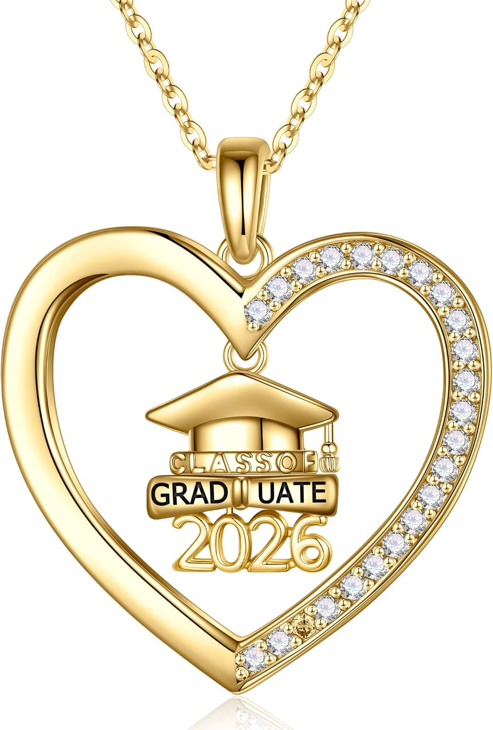 Yesteel S925 Sterling Silver 2026 Graduation Necklace Graduation Gifts for Women Her, Class of 2026 Graduation Heart Necklace High School College Graduation Gifts for Women Her Friends