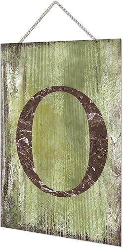 Vista 135 de Letrero colgante de madera con letra J, letrero de madera para decoración del hogar, 26 letras del alfabeto de metal, placa de madera, decoración