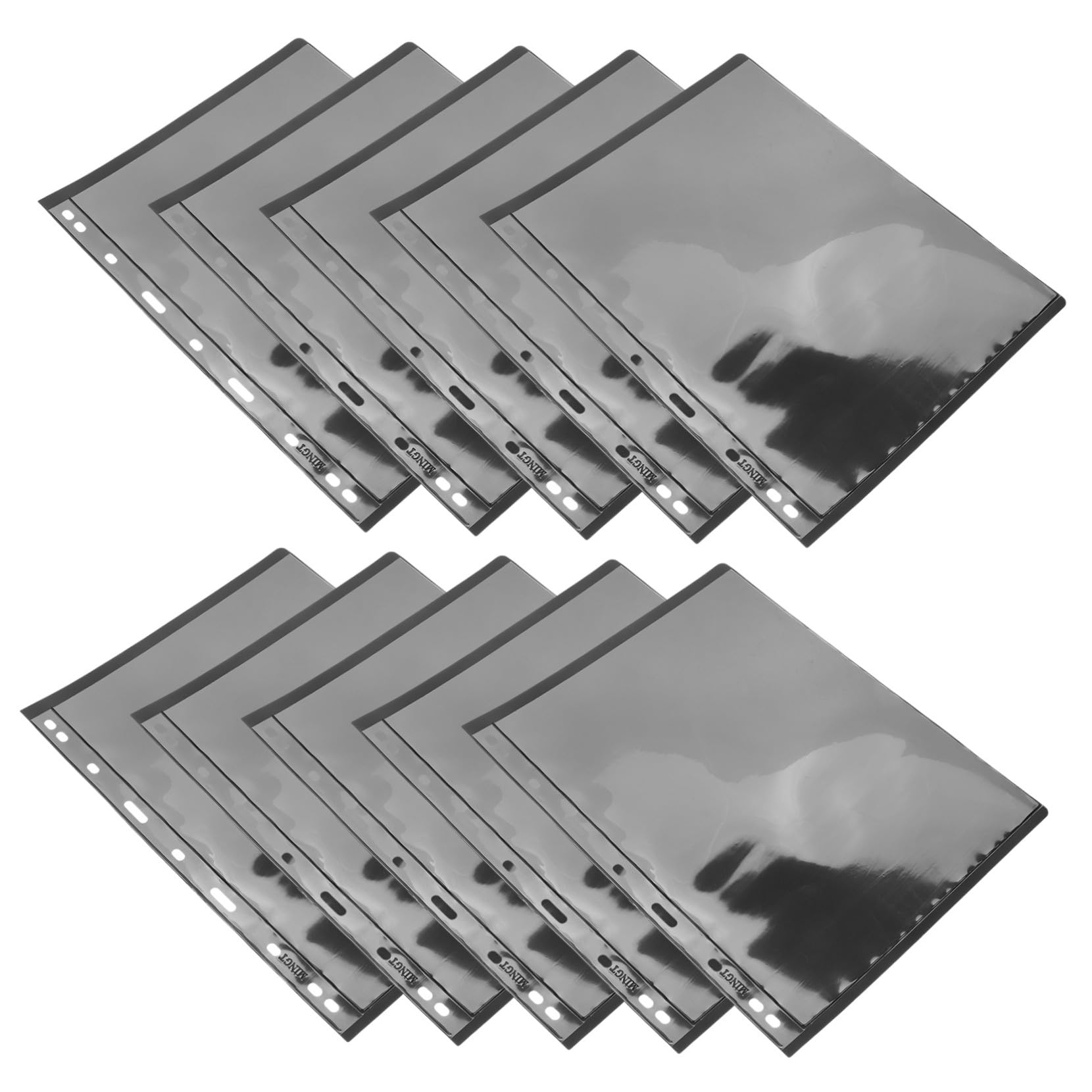 Hojas para billetes con fondo negro de 9 orificios ARTIBETTER 10 uds