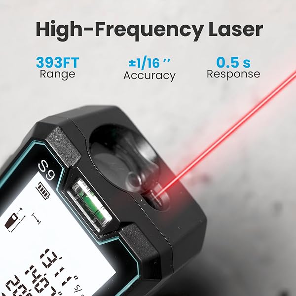 ACEGMET Laser-Entfernungsmesser Smartphone-App,Reichweite, 2 Wasserwaagen, Bluetooth,LCD-Display mit Hintergrundbeleuchtung,wasserdicht (IP54),Pythagoras-Modus für Entfernung - 3