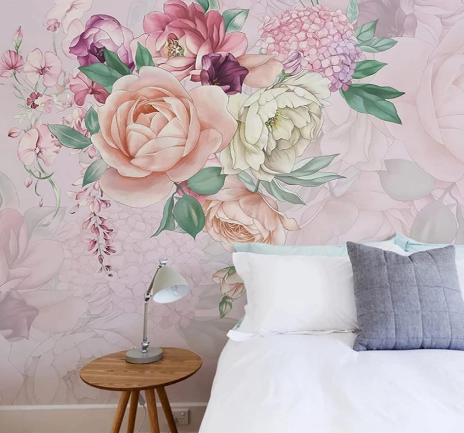 XLMING Beautiful Cosy Pink Floral Pastoral 3D Wallpaper Luxury Home Dining Decor Paste Sofa Living Room The Wall for Bedroom Mural-430cm×300cm