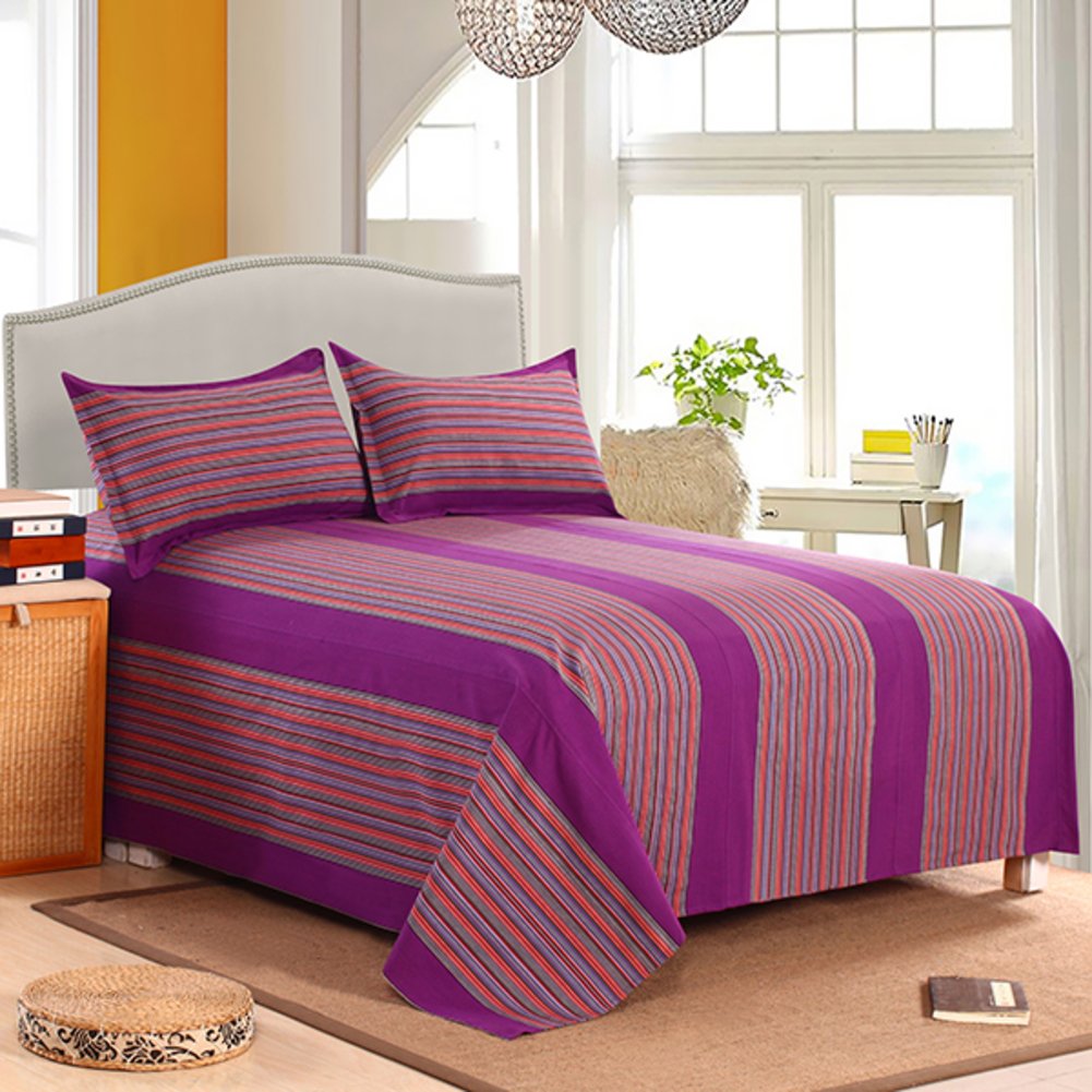 Feuilles de grossiers en coton rembourré monobloc respirant lit double 250x250cm