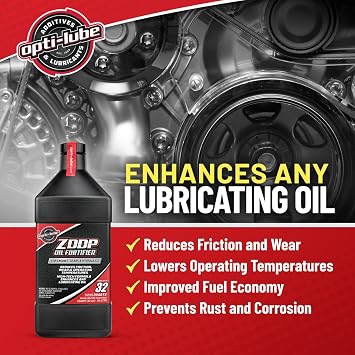 Opti-Lube ZDDP Oil Fortifier with Zinc & Friction Modifiers, 1 Quart | Reduces friction and wear, lowers oil temperatures and helps improve fuel economy