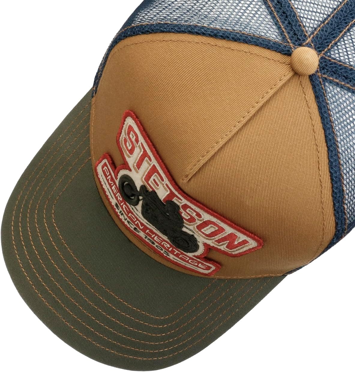 Stetson Biker Trucker Cap Mesh Snapback 100% Cotton Adjustable Men Summer - Image 2