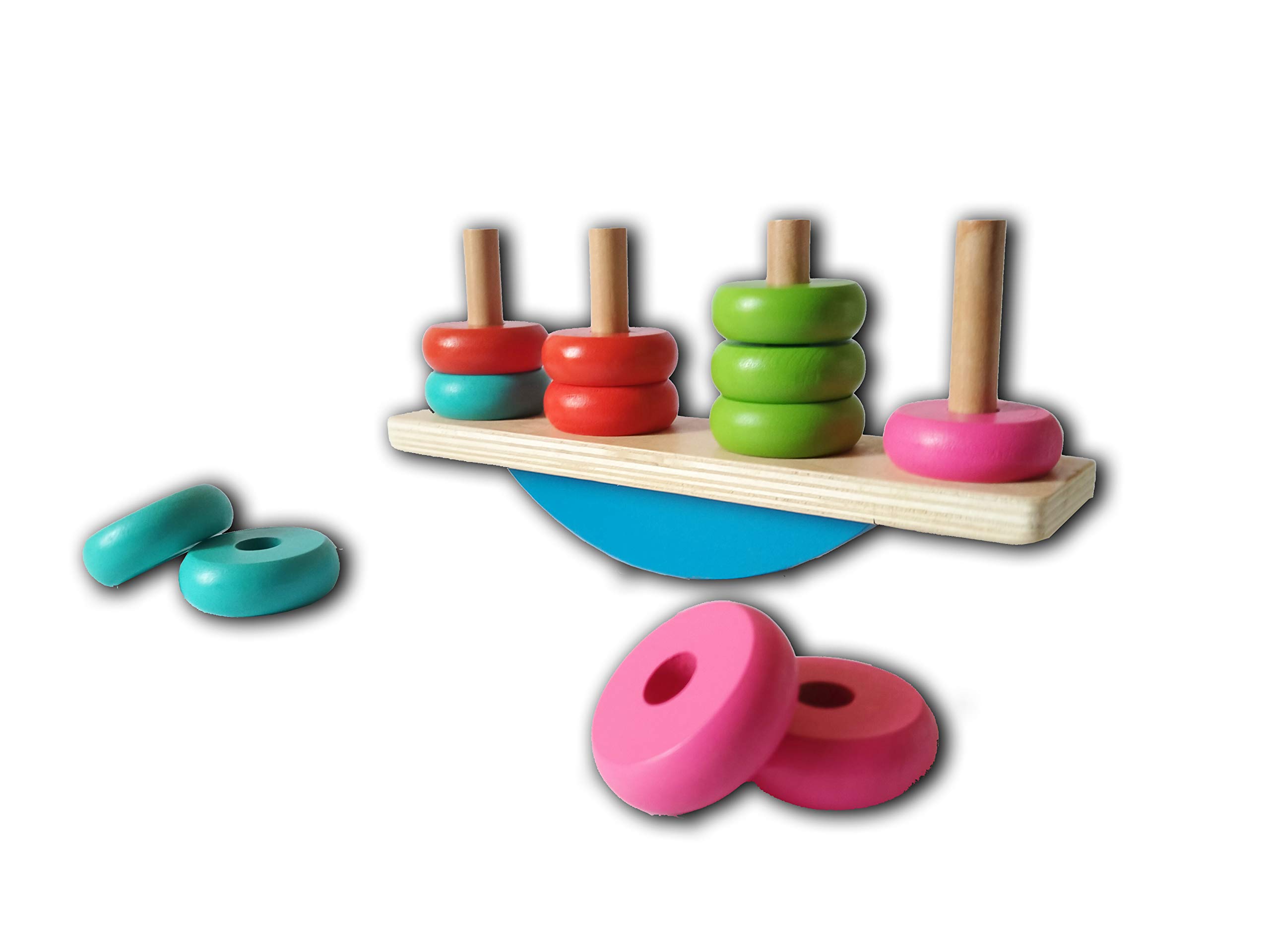 Montessori Wooden Intelligence Balancing Toy for kids, For Kid Good For Early Developmental Activity Improves Fine Motor Skills and Color Recognition, Brain Development Game