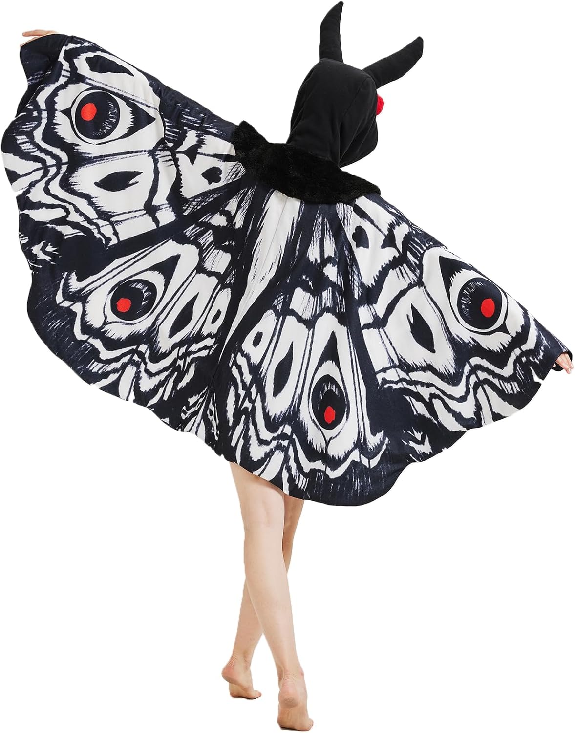 Unisex Mothman Costume Mothman Hooded Halloween Costumes Party Cape Cosplay - Image 6
