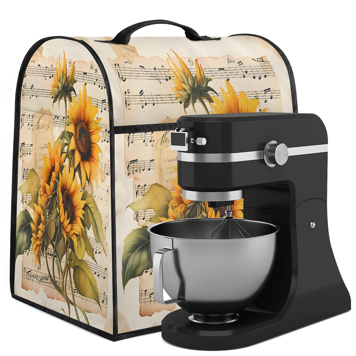 Mixer Cover Coffee Maker Cover Sheet Music Sunflowers Stand Mixer Cover With Pockets Kitchen Aid Mixers Accessories