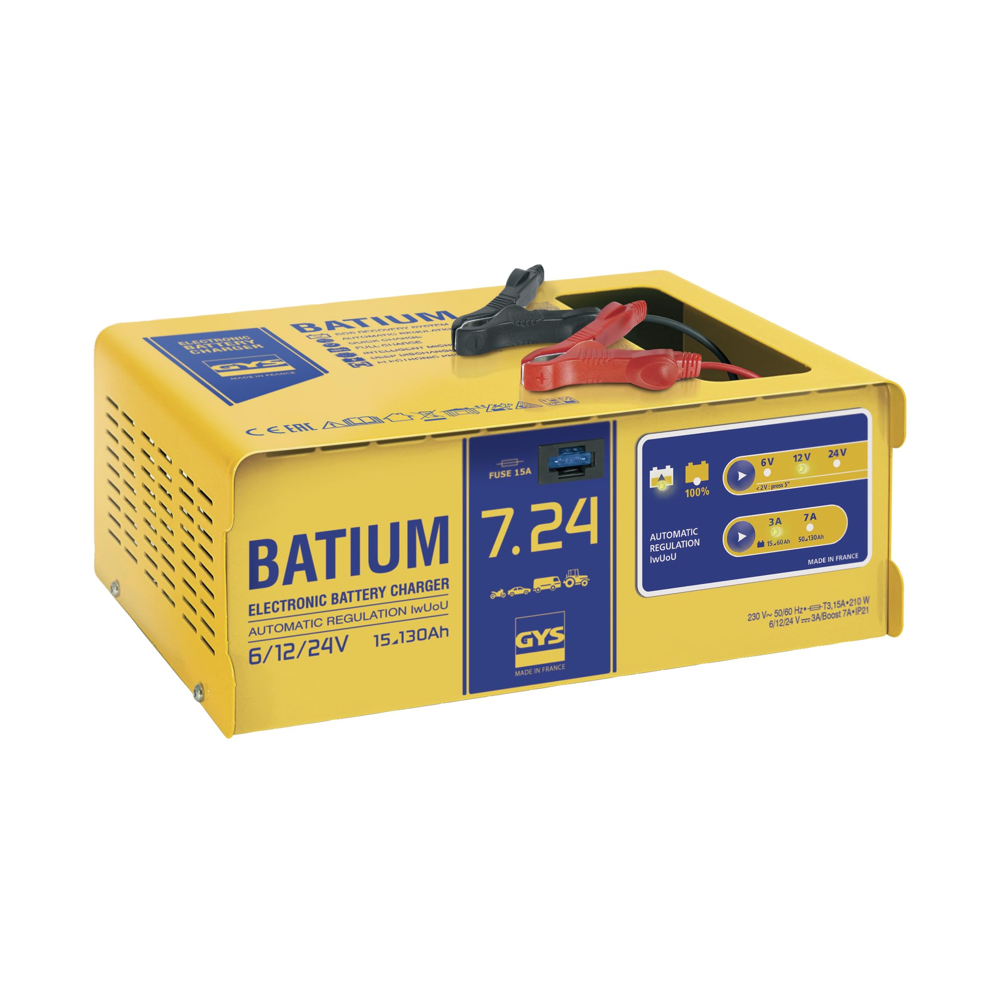 GYS CHARGEUR DE BATTERIE GYS BATIUM 7/24 AUTOMATIQUE 6/12/24 VOLTS
