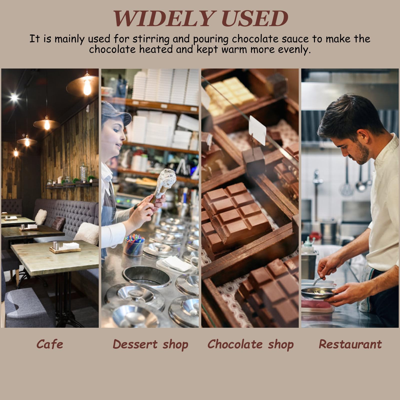 Equipo de Mezcla de Ruedas de Chocolate, máquina de depósito de Chocolate, Calentador de Alimentos comerciales eléctricos de Acero Inoxidable para Chocolate/Leche (110v)