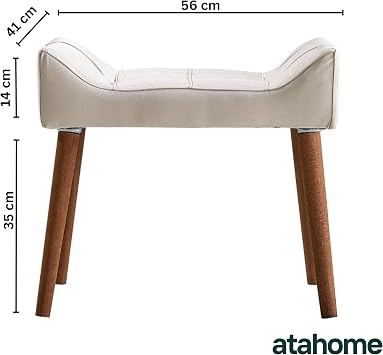Atahome Dressing Table Stool Vanity Stool - Elegant and Comfortable Padded Makeup Dressing Table Chair for Bedroom Petunia (Cream)
