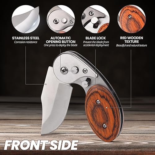 Miniatura 6 de ITOKEY Cuchillo de bolsillo pequeño para hombres y mujeres, cuchillos plegables EDC, cortador de caja para transporte diario, rellenos de calcetines