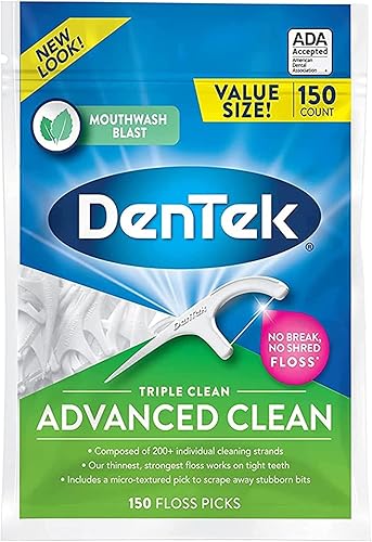 Miniatura 2 de DenTek Triple Clean Advanced Clean - Púas de hilo dental, sin roturas y sin triturar, 150 unidades (paquete de 10)