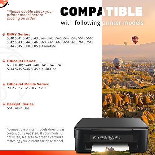 Miniatura 2 de COCCINK Cartucho de tinta de repuesto 62XL para HP Envy 5660 7645 7640 5642 5643 5640 OfficeJet 250 5740 200 5746 5745 200 250 DeskJet 5645