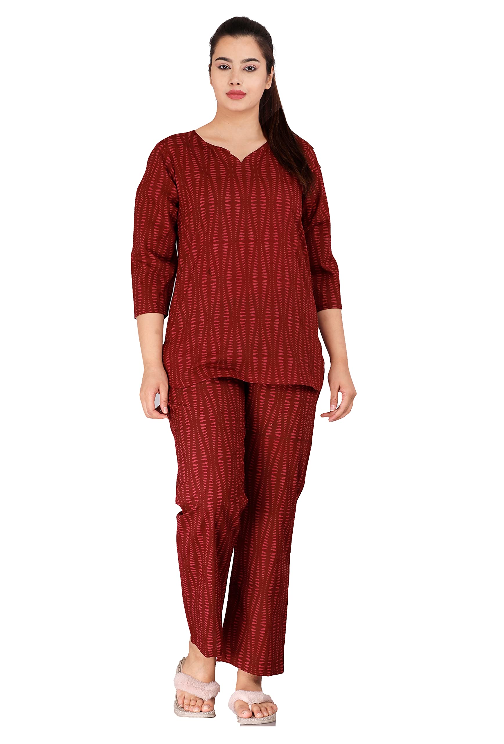 Women's Printed Night Suit Set/Top and Pyjama Set for Women and Girls/Women's Loungewear-image-35
