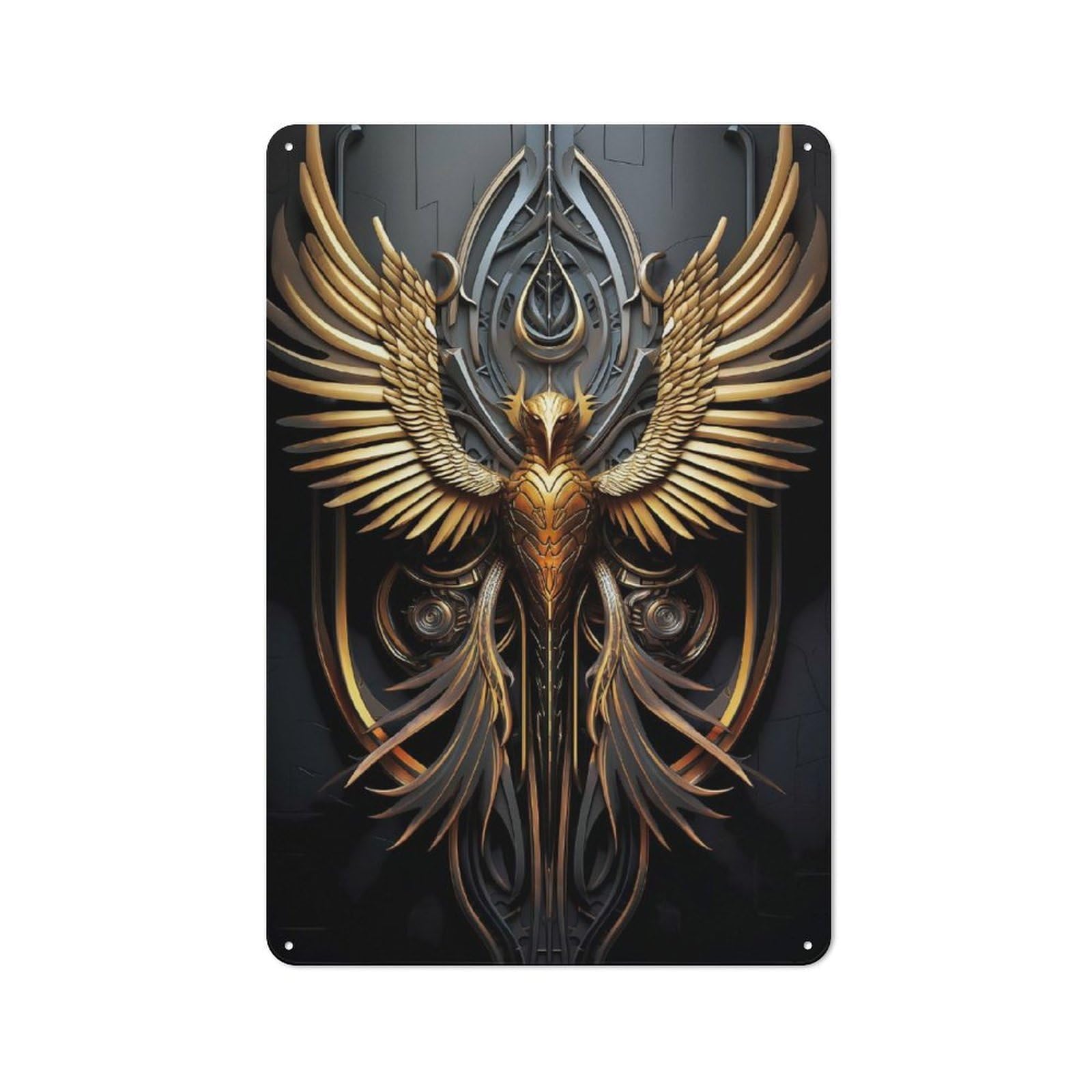 Junmoney Style-3 God Egypt Phoenix Modern Vintage Metal Wall Decor 30X20cm, Tin Sign For Hobby Room, Office, Lounge Or Living Room