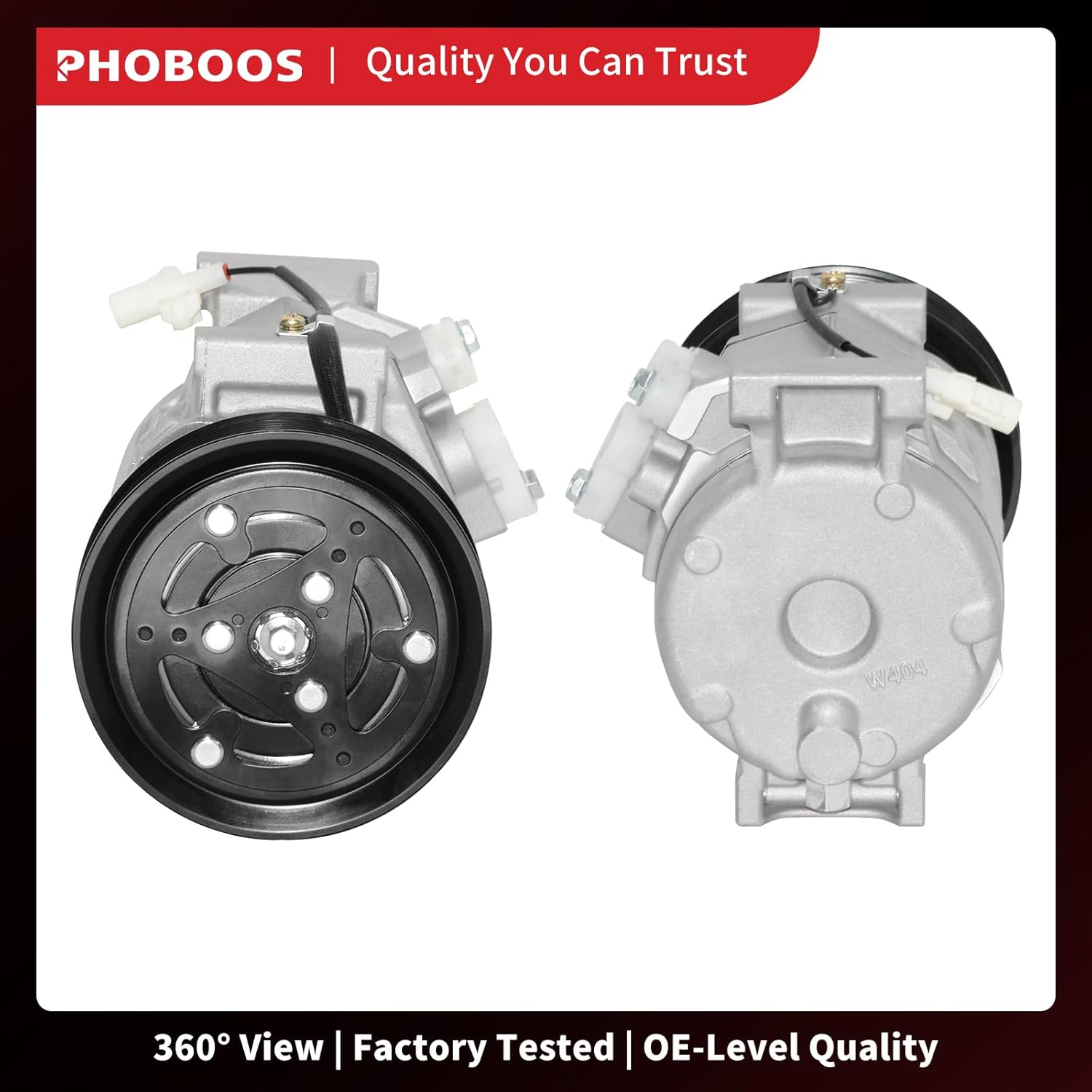 PHOBOOS A/C Compressor with Clutch Compatible with Scion tC 2007-2010 L4 2.4L Coupe, Fast Cooling, Low Noise, Easy Installation, Ref. 98393