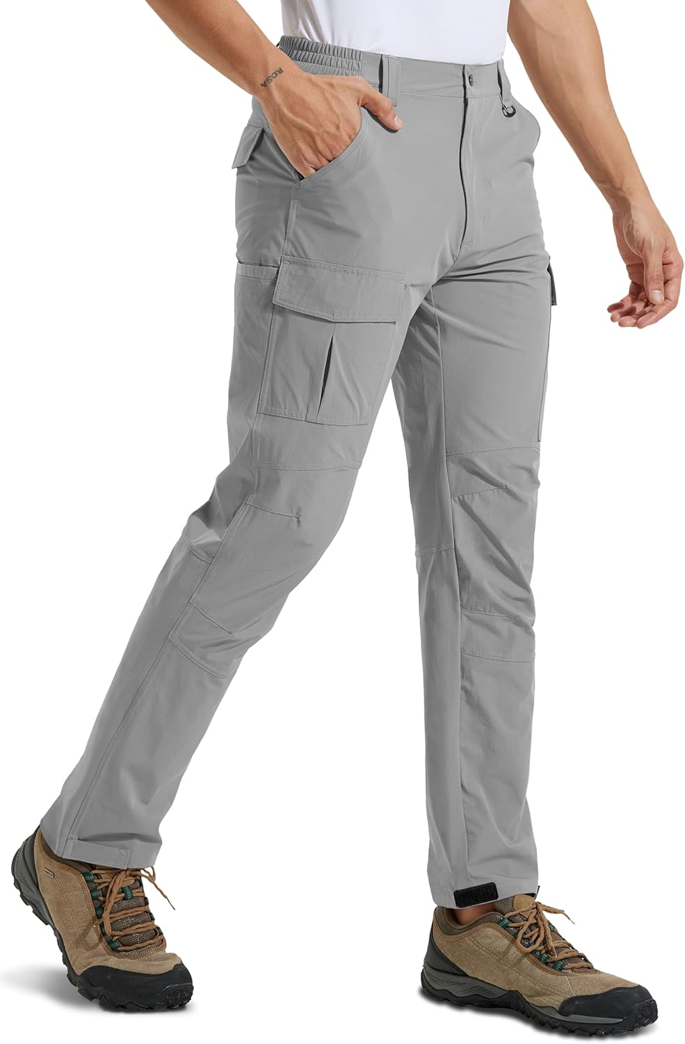 Men's Lightweight Hiking Cargo Pants Water-Resistant Quick-Dry Climbing Camping Fishing Work Outdoor Pants - Image 2