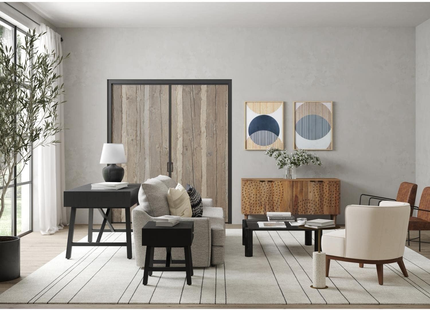 Moe's Home Collection Infinity Contemporary Wood Sideboard in Gray