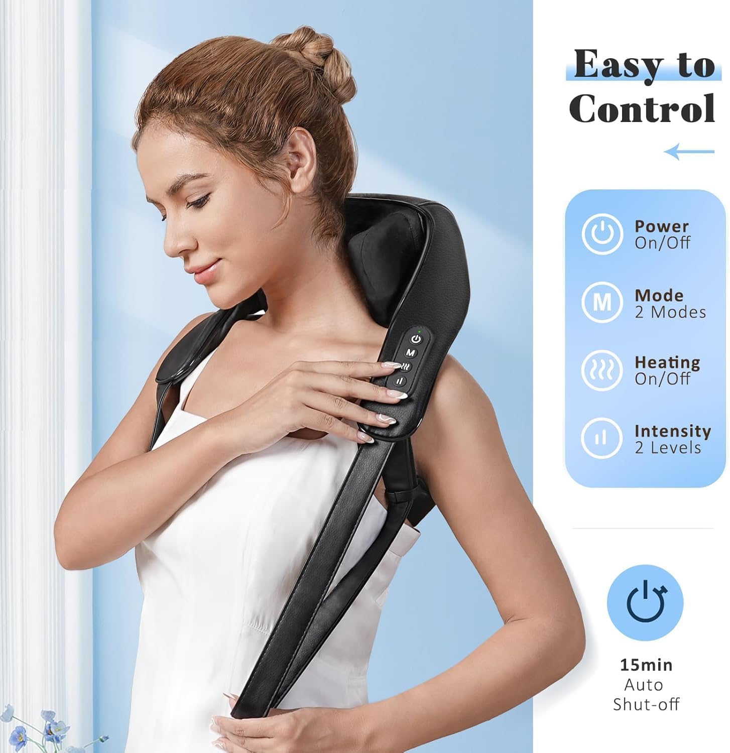 Valentine's Day Gift for Women Men, Neck and Shoulder Massager with Heat, Cordless Back and Neck Massager, 4D Shiatsu Deep Kneading Massagers for Shoulder, Back, Leg Neck Pain Relief, Home Office Use