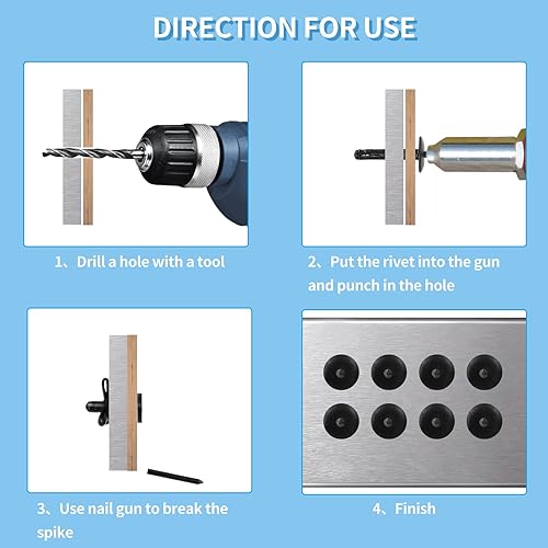 Miniatura 3 de 60 remaches de aluminio de triple pliegue, remaches de triple agarre de 316 x 58 pulgadas, remaches ciegos surtidos, remaches ciegos negros