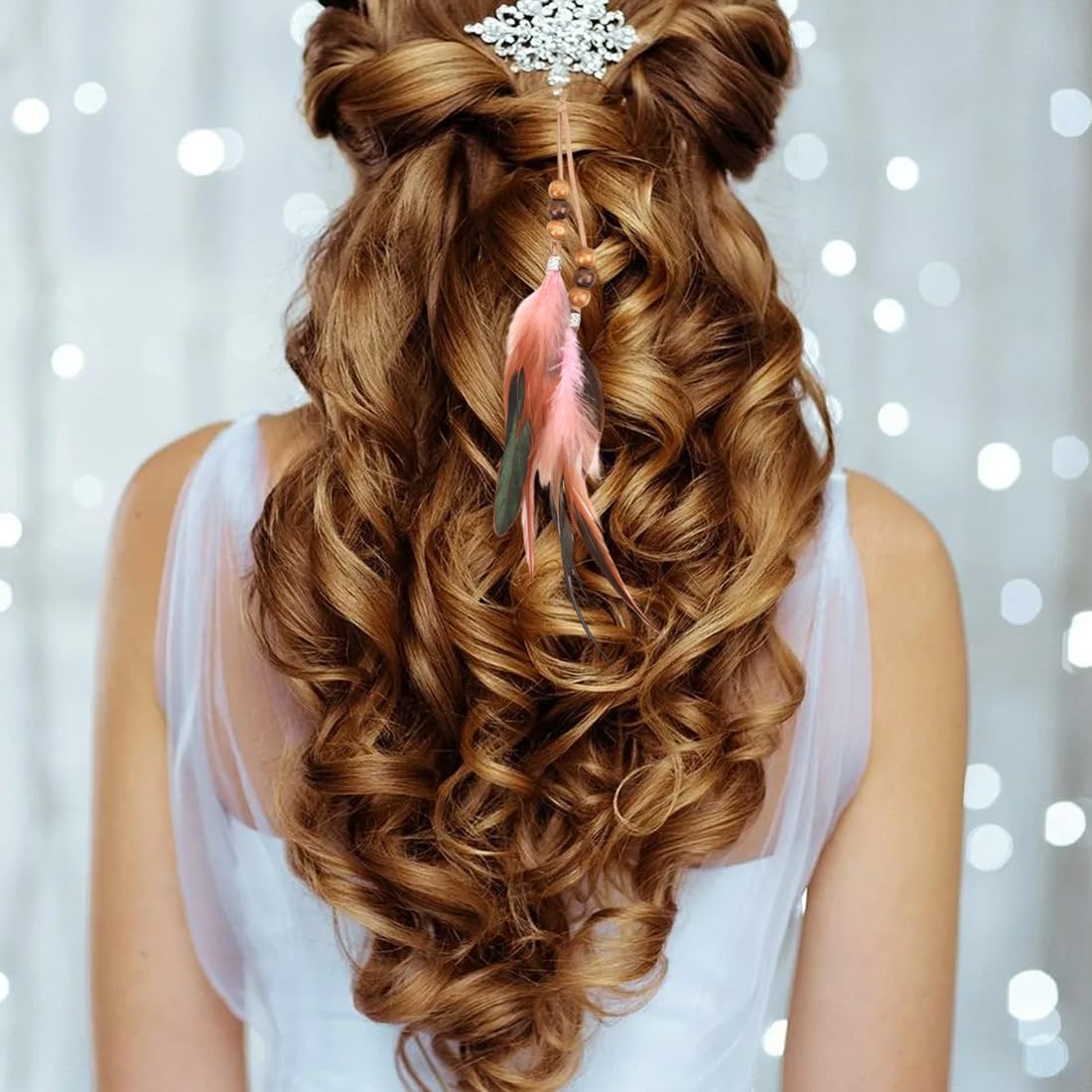 UZEXYO 6 PCS Boho Feather Hair Clips, Boho Hair Extensions DIY Accessories Hippie Hairpin Headdress for Women - Image 4