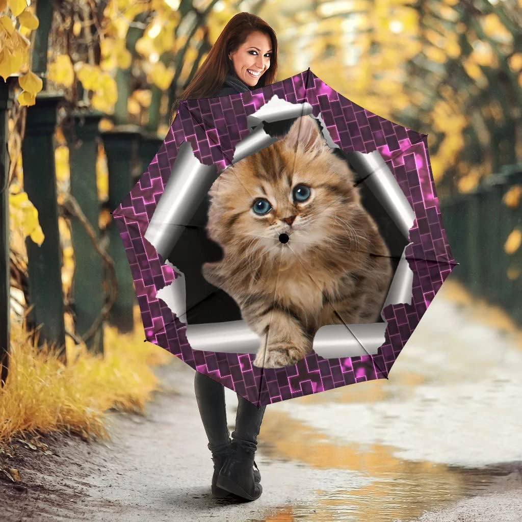 Adorable Kitten Print Umbrellas One Size Umbrella - Adorable Kitten Print Umbrellas