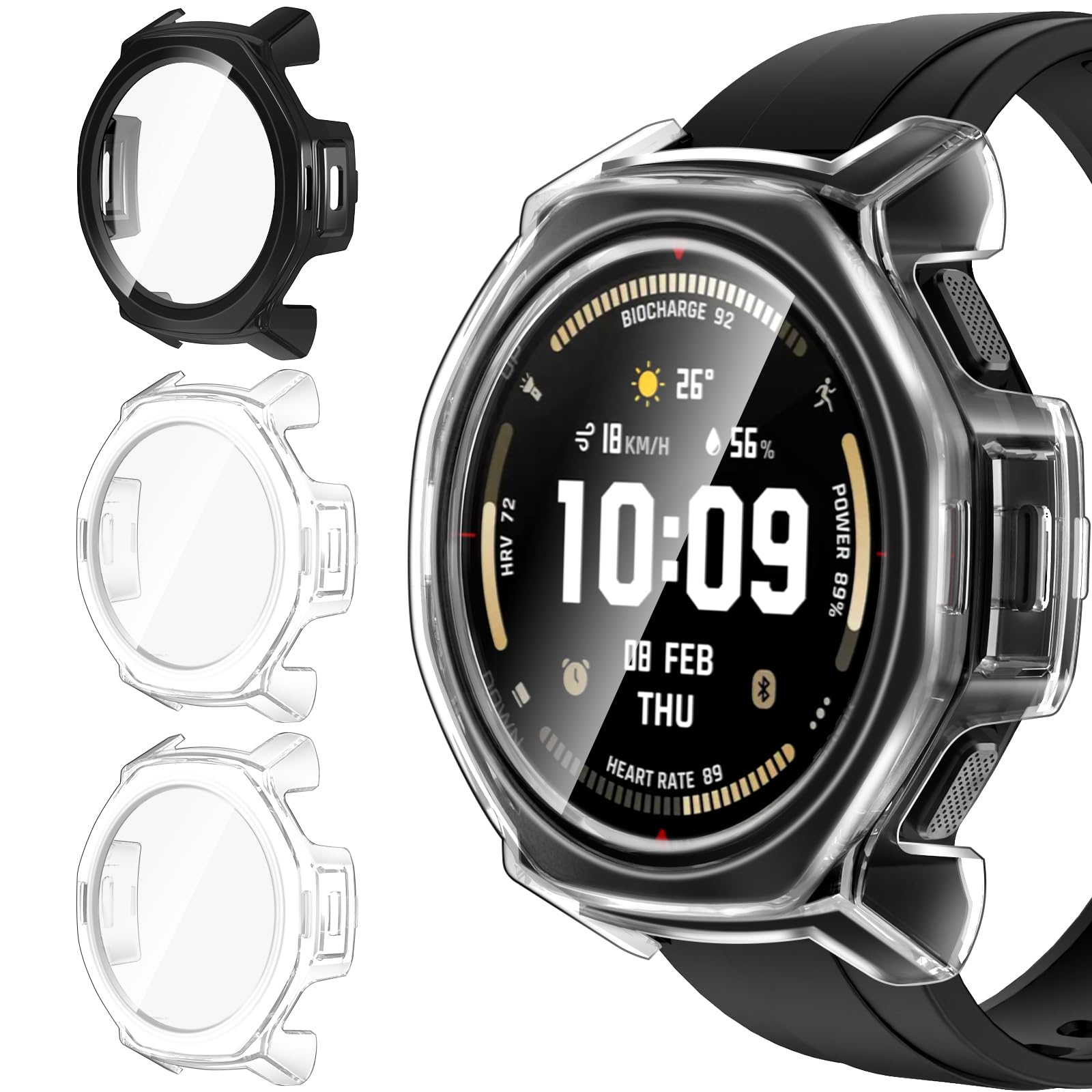 Custodia protettiva in vetro temperato per AmazFit GTR 3/GTR