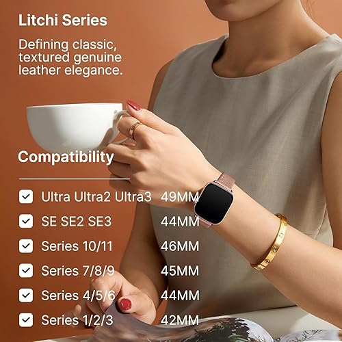 Miniatura 3 de Fullmosa - Correa compatible con Apple Watch (38 mm, 40 mm, 42 mm, 44 mm), de piel, compatible con Apple Watch SE y Series 6, 5, 4, 3, 2 y 1