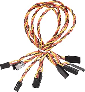 uxcell 5pcs 3-Pin Servo Extension Cable Cord Connectors Lead Wire Male to Female 22AWG 60-Cores Servo Receiver Wire