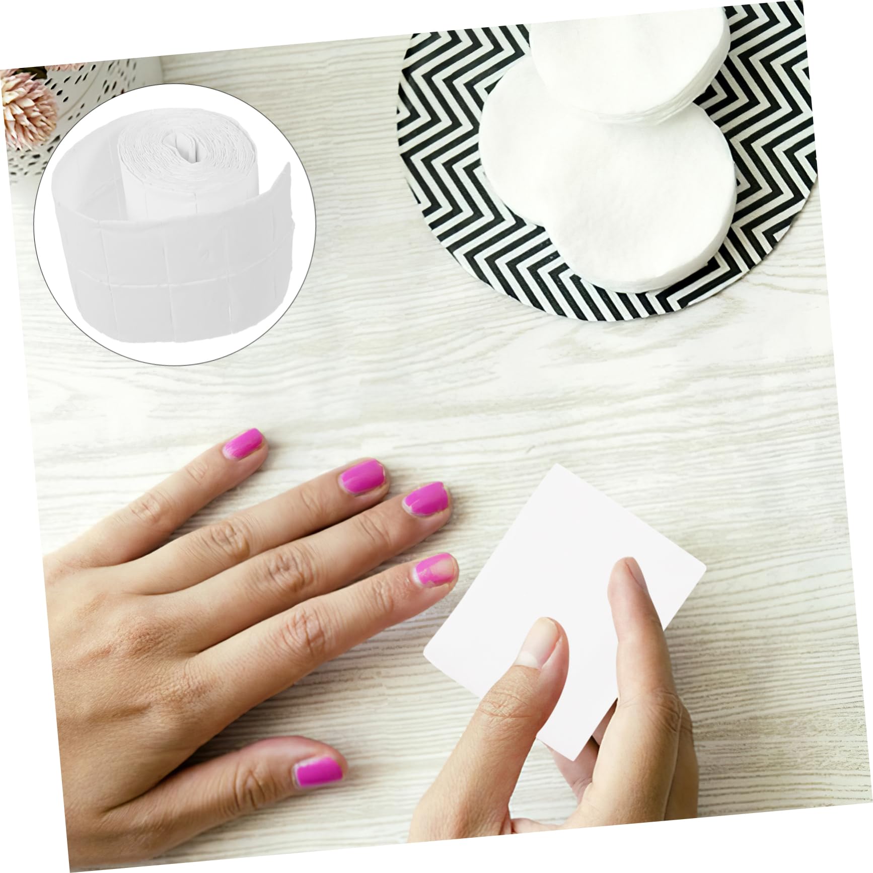 Beatifufu 300 Piece Nail Washing Paper Nail Polish Pads Bathroom Paper Cotton Cleansing Pads Soap Dispenser Foam Polymer Clay Charms for Nails Nail Washing Roller Paper White