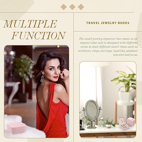 Miniatura 6 de 12 piezas mini estuche de joyería de viaje para dama de honor cajas de regalo pequeñas de joyería de cuero sintético caja organizadora de aretes de